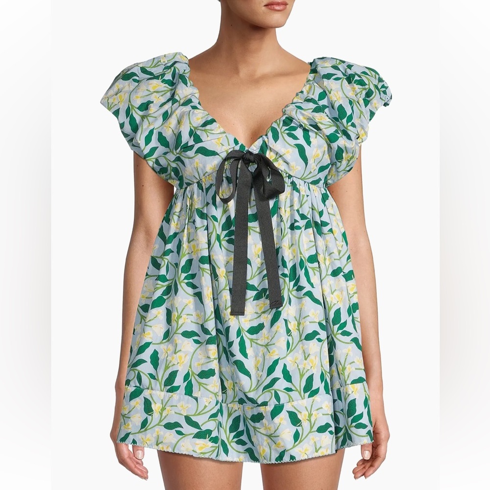 Agua by Agua Bendita Celeste V-Neck Printed Mini Dress